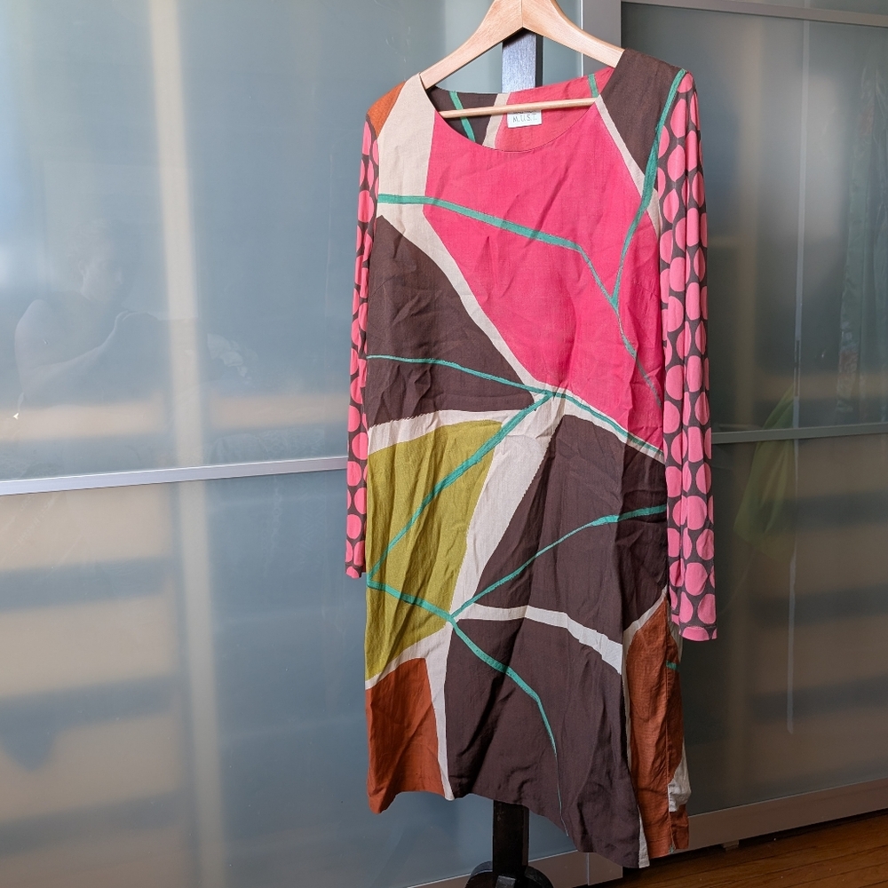 Vintage Comfy MALIPARMI M.U.S.T. Color Block Dress - Small/Medium